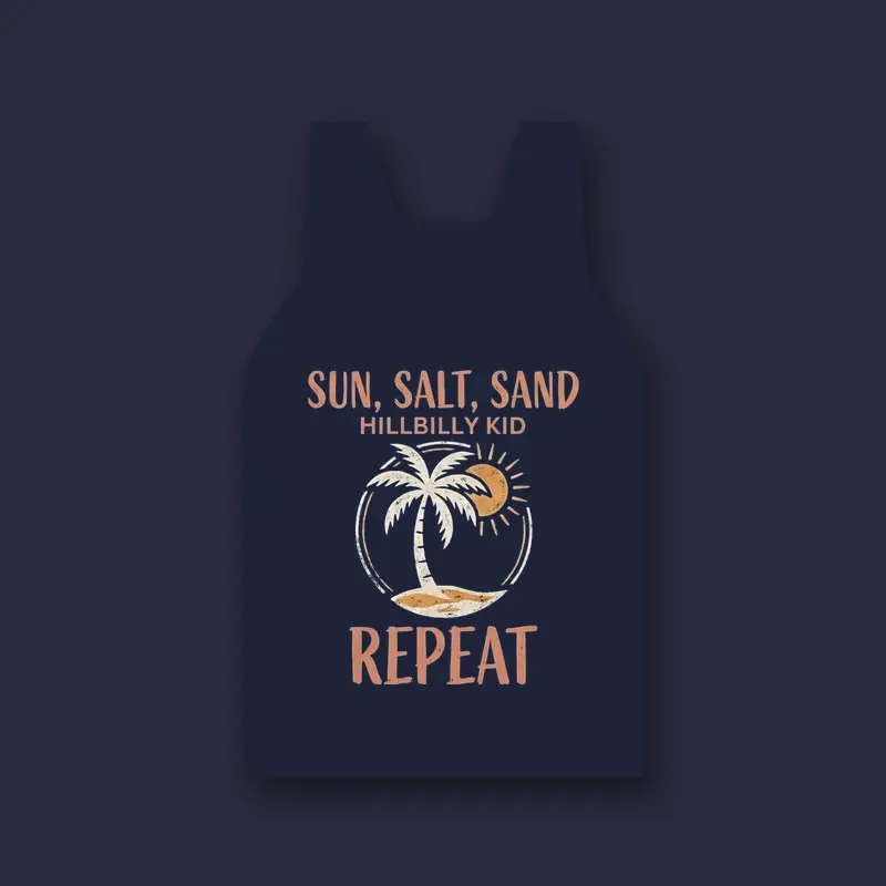 Sun, Salt, Sand, Repeat Tank Top mockup