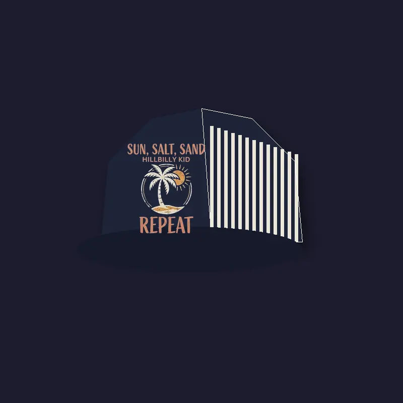 Sun, Salt, Sand, Repeat Trucker Hat mockup