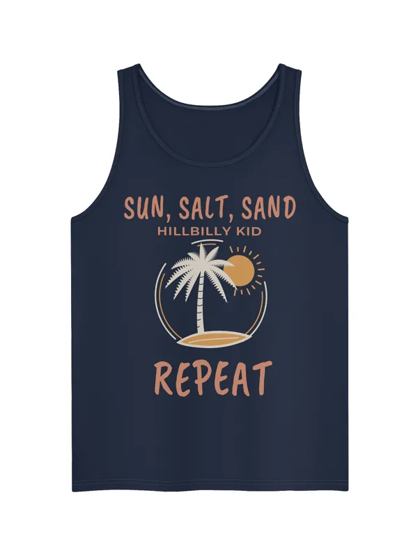 Hillbilly Kid Sun, Salt, Sand, Repeat tank top